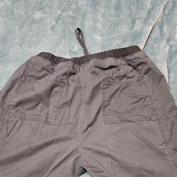 Women's Drawstring Cargo Scrub Pants - Gray - Picture 5 of 6
